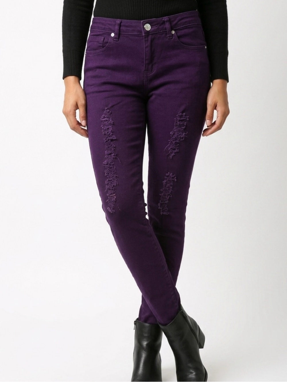 VIP Purple Distressed Skinny Jeans